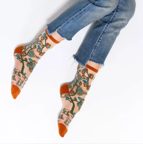 Tree of Life Sheer Crew Sock - Picture 5 of 8